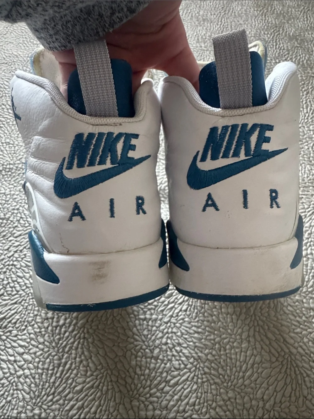 Jordan MVP (GS) Kids White and Blue High-Top Sneakers